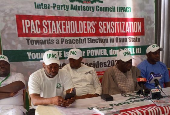 IPAC SENSITIZATION FORUM ON PEACEFUL CONDUCT OF 2022 GOVERNORSHIP ELECTION IN OSUN STATE